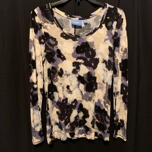 Simply Vera Wang, floral, rayon L/S top